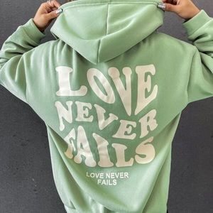 SHEIN love never fails hoodie